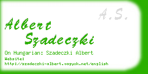 albert szadeczki business card